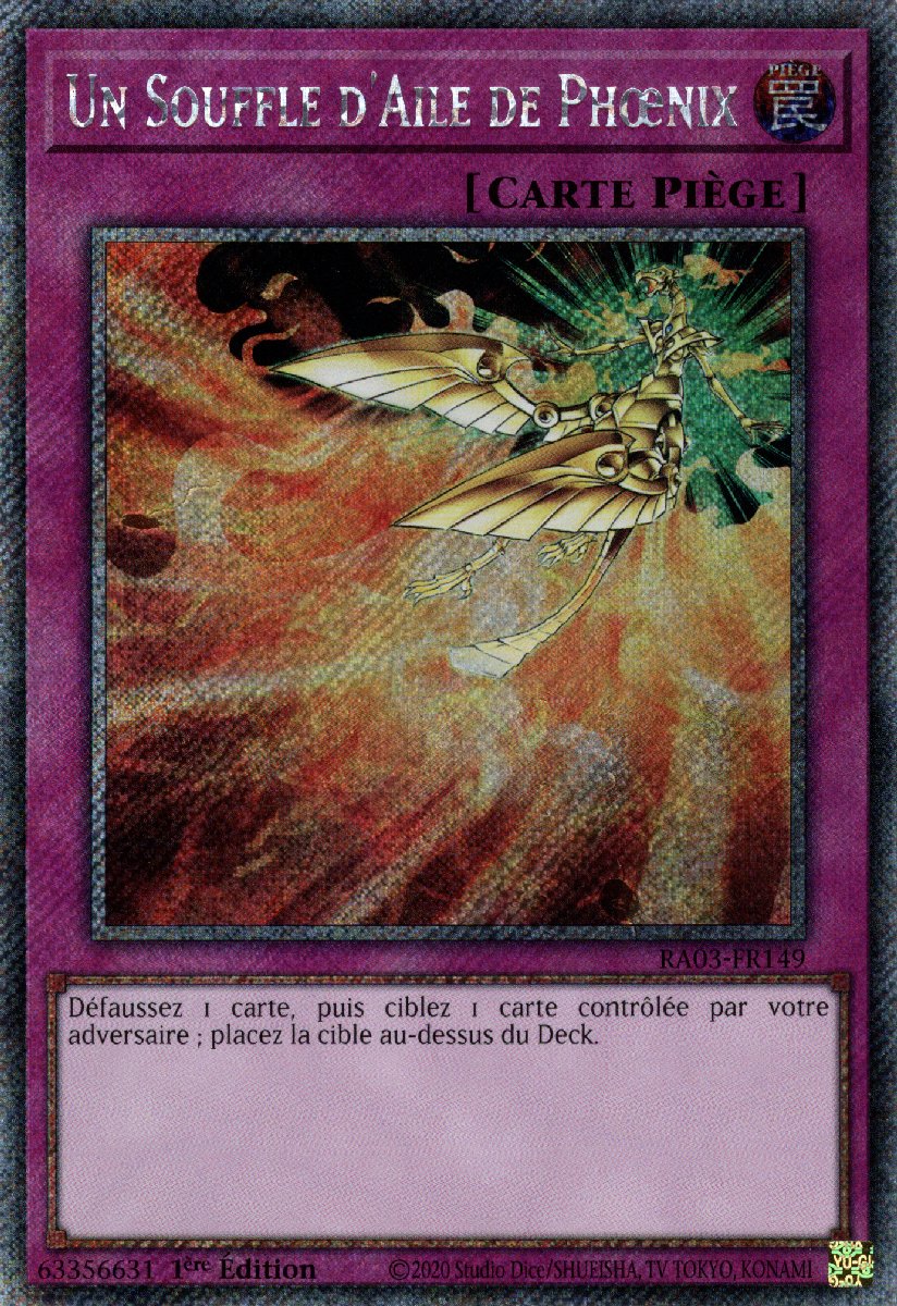 RA03-FR149 Un Souffle d'Aile de Phœnix Platinum Secret Rare