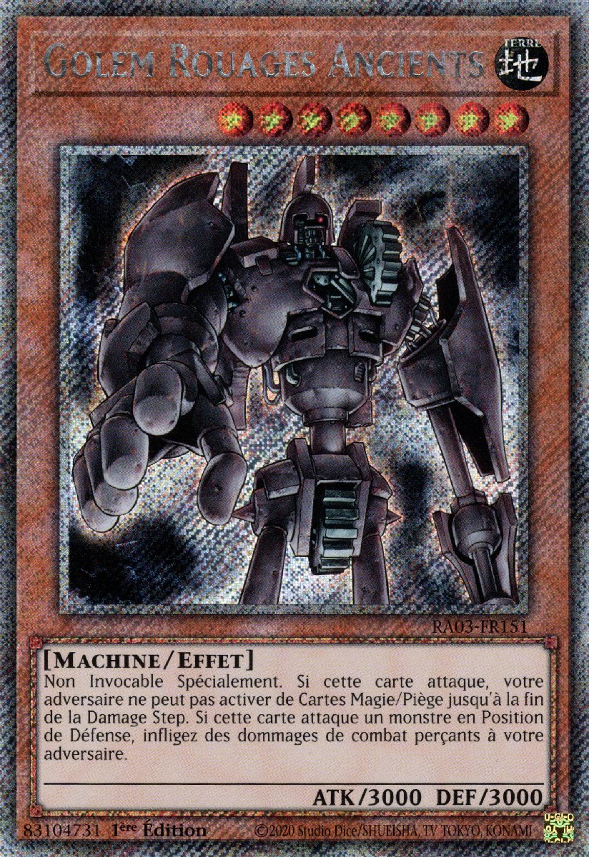 RA03-FR151 Golem Rouages Ancients Platinum Secret Rare