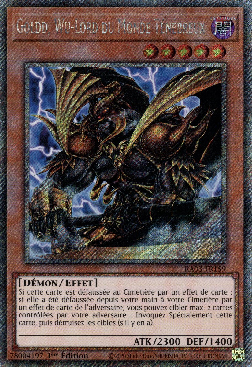 RA03-FR159 Goldd, Wu-Lord du Monde Ténébreux Platinum Secret Rare