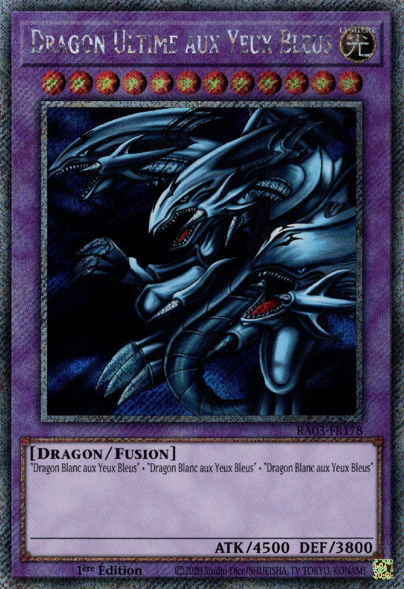 RA03-FR178 Dragon Ultime aux Yeux Bleus Platinum Secret Rare