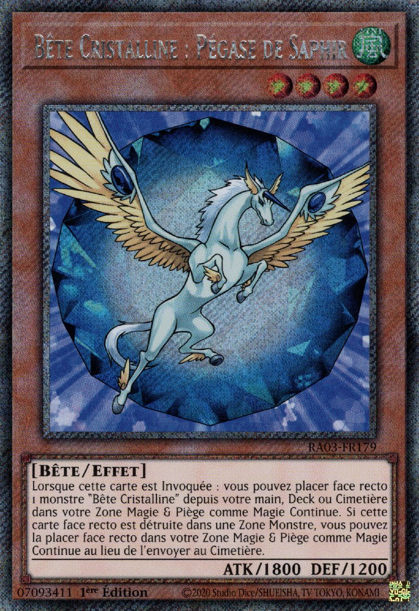 RA03-FR179 Bête Cristalline : Pégase de Saphir Platinum Secret Rare