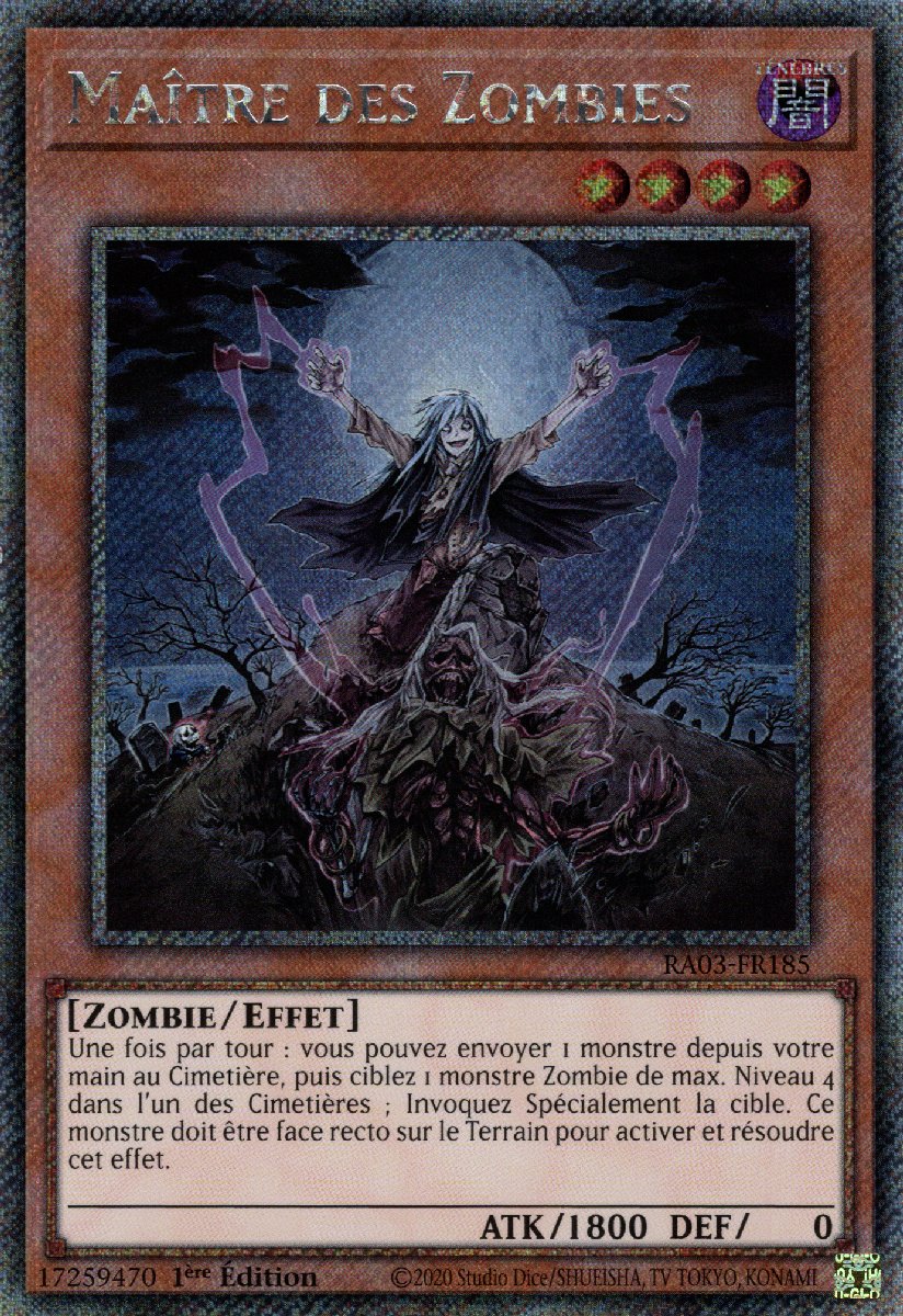 RA03-FR185 Maître des Zombies Platinum Secret Rare