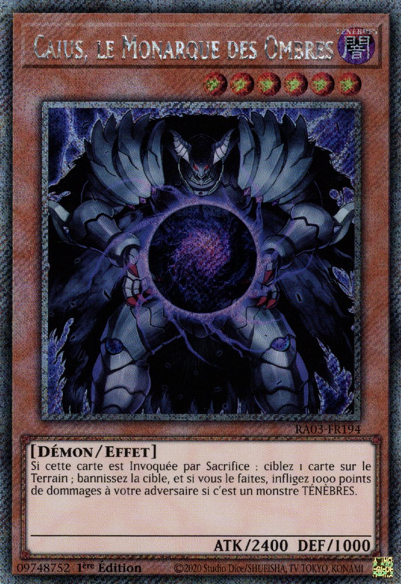 RA03-FR194 Caius, le Monarque des Ombres Platinum Secret Rare