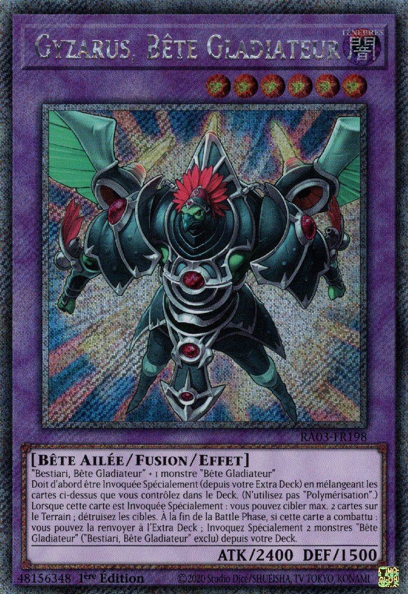 RA03-FR198 Gyzarus, Bête Gladiateur Platinum Secret Rare