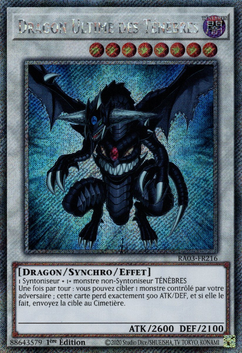 RA03-FR216 Dragon Ultime des Ténèbres Platinum Secret Rare