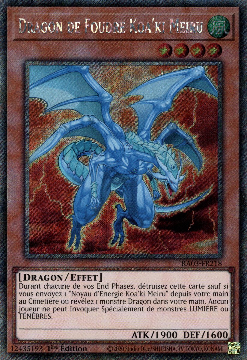 RA03-FR218 Dragon de Foudre Koa'ki Meiru Platinum Secret Rare