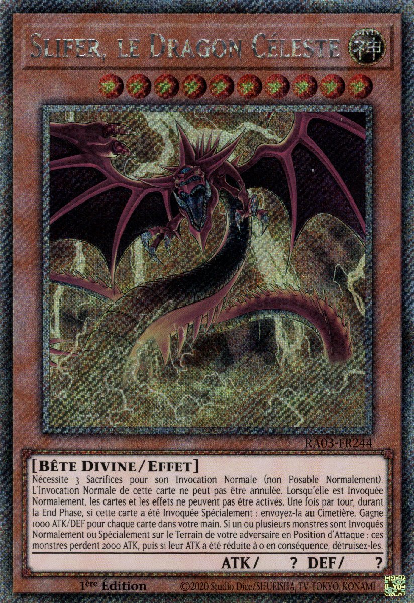 RA03-FR244 Slifer, le Dragon Céleste Platinum Secret Rare