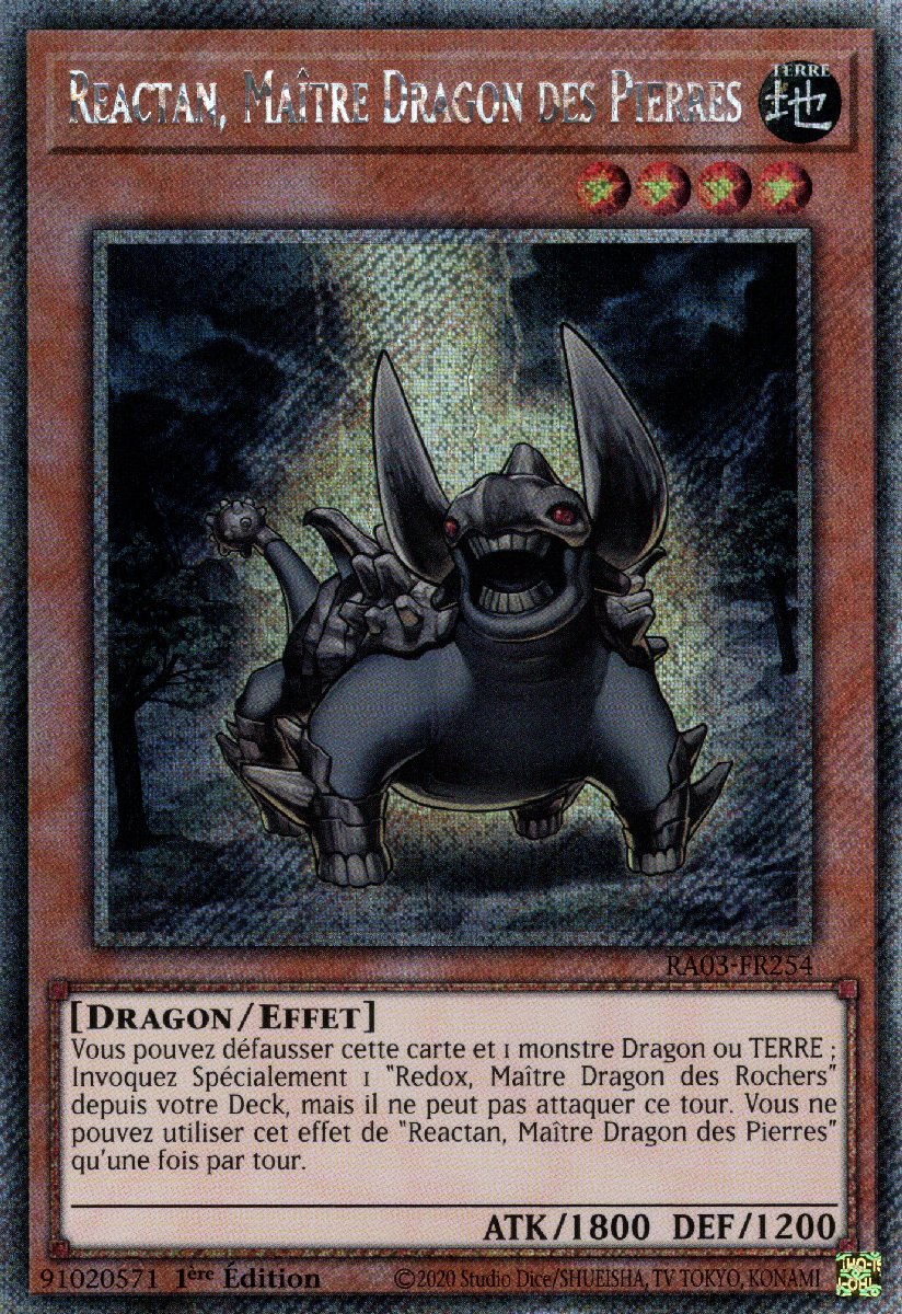 RA03-FR254 Reactan, Maître Dragon des Pierres Platinum Secret Rare