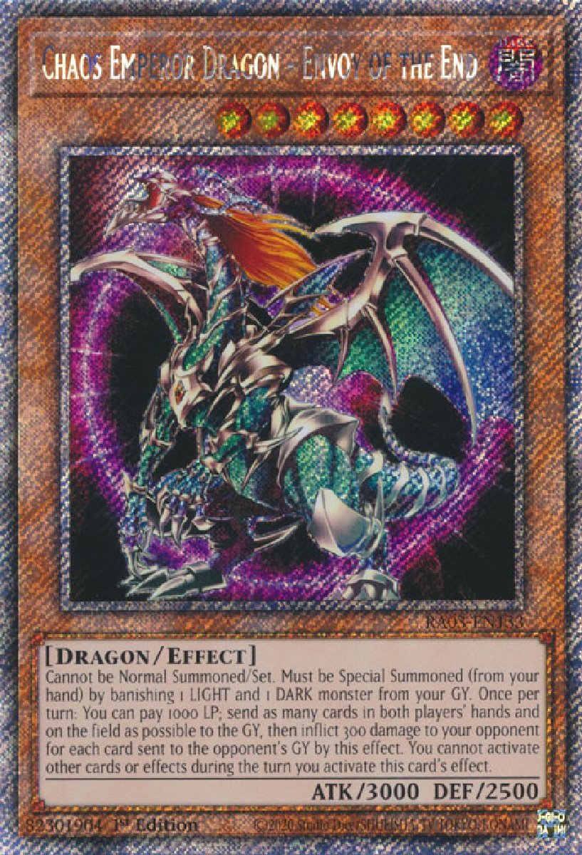 RA03-EN133 Chaos Emperor Dragon - Envoy of the End Platinum Secret Rare