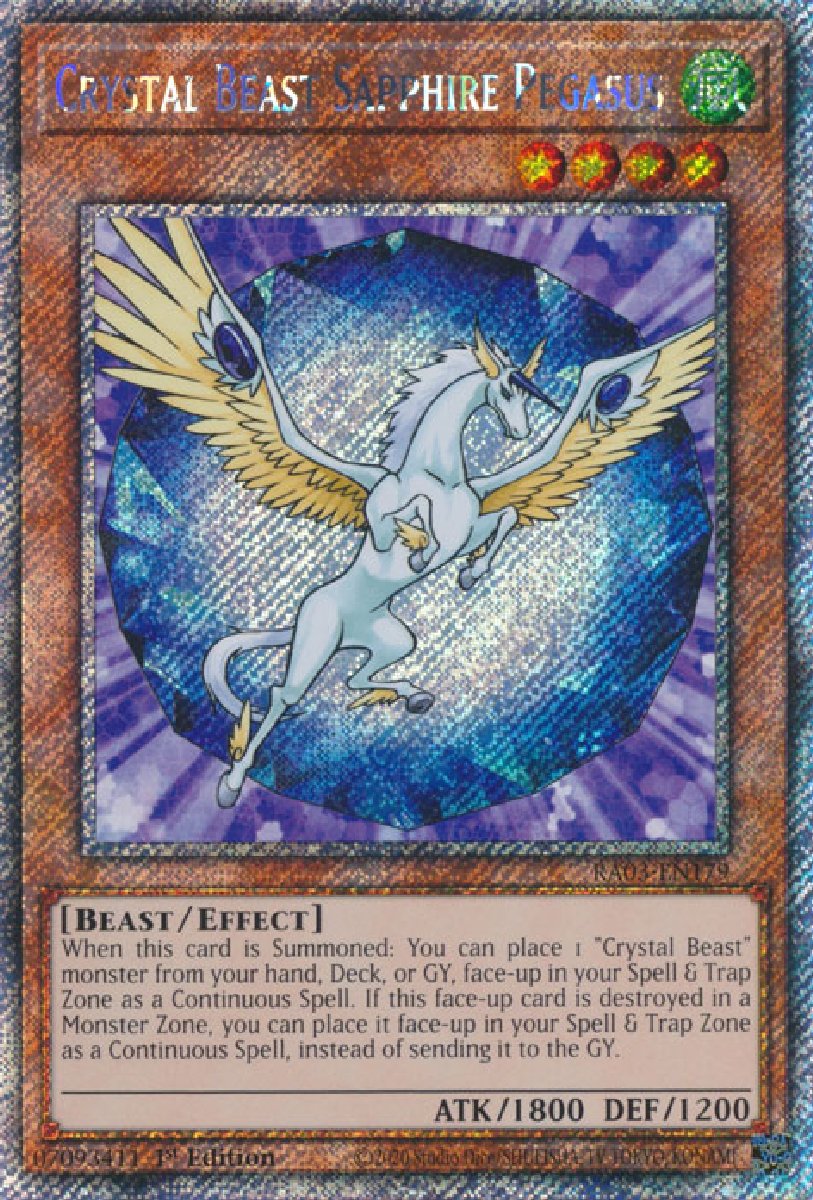 RA03-EN179 Crystal Beast Sapphire Pegasus Platinum Secret Rare