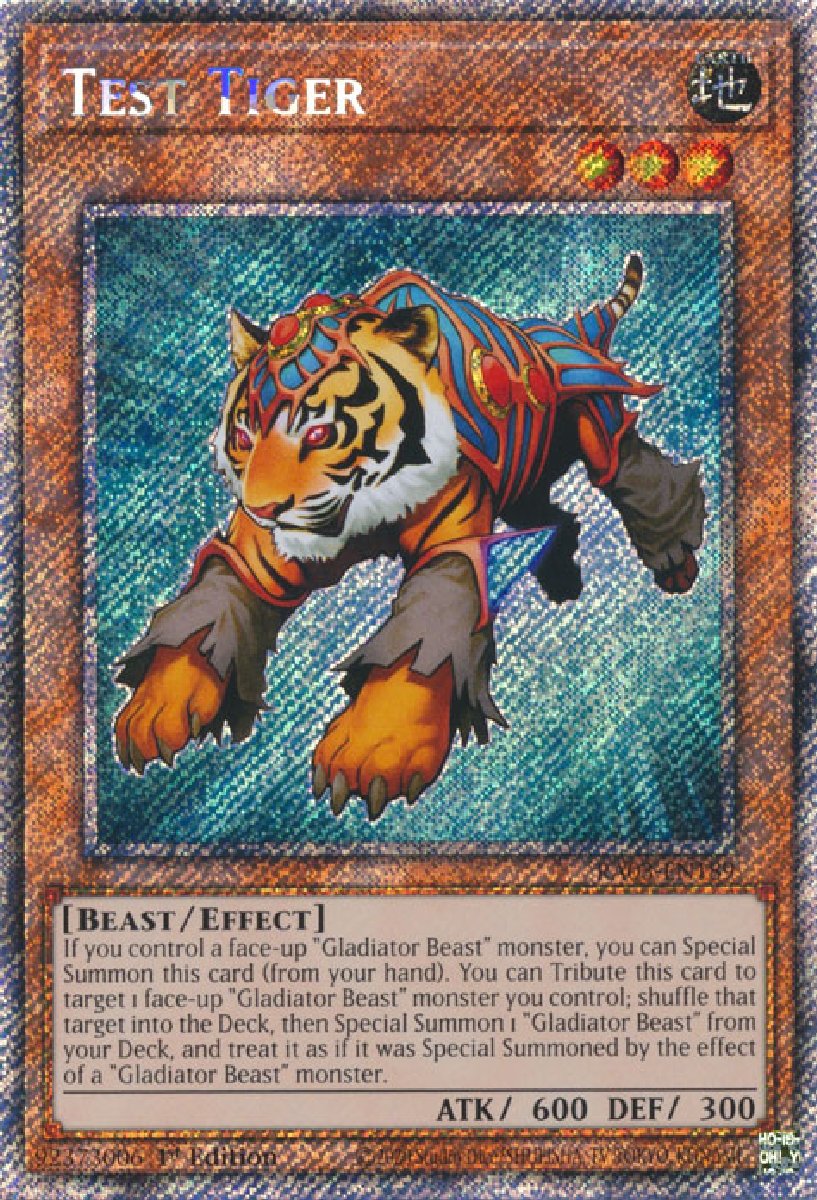 RA03-EN189 Test Tiger Platinum Secret Rare