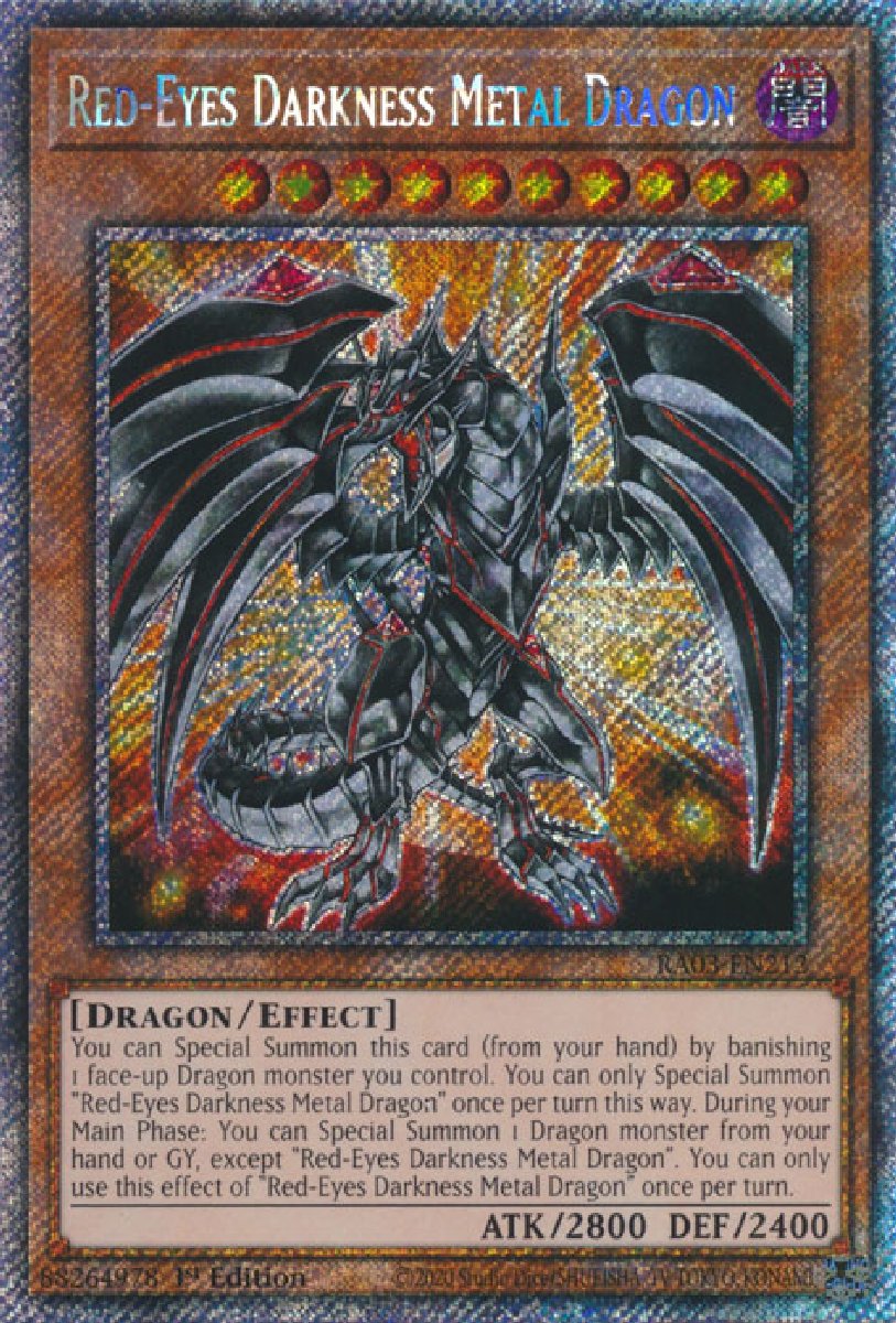 RA03-EN212 Red-Eyes Darkness Metal Dragon Platinum Secret Rare