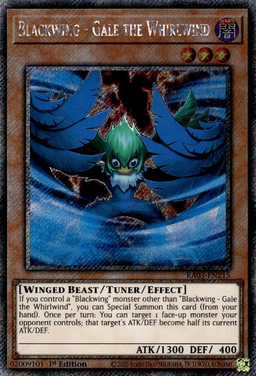 RA03-EN215 Blackwing - Gale the Whirlwind Platinum Secret Rare