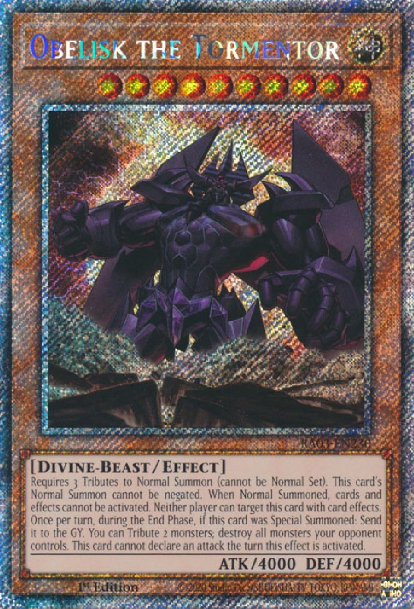 RA03-EN230 Obelisk the Tormentor Platinum Secret Rare