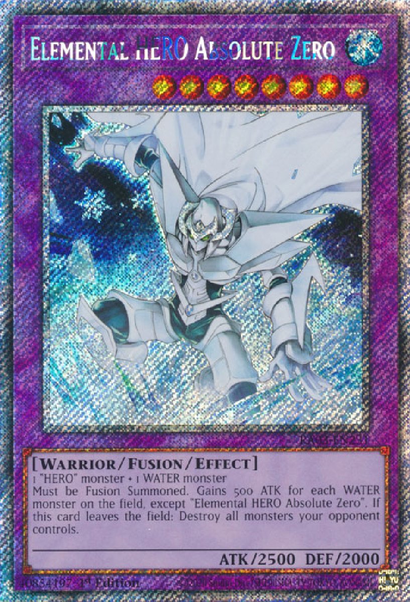 RA03-EN231 Elemental HERO Absolute Zero Platinum Secret Rare