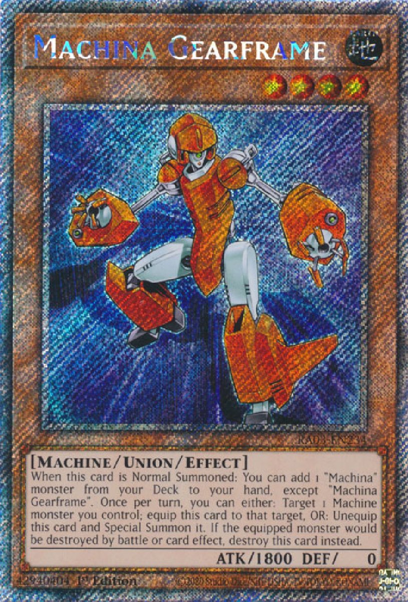 RA03-EN234 Machina Gearframe Platinum Secret Rare