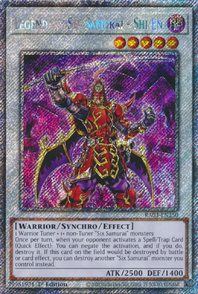 RA03-EN250 Legendary Six Samurai - Shi En Platinum Secret Rare