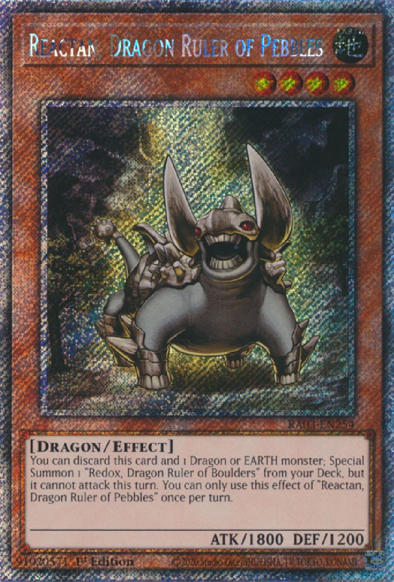 RA03-EN254 Reactan, Dragon Ruler of Pebbles Platinum Secret Rare