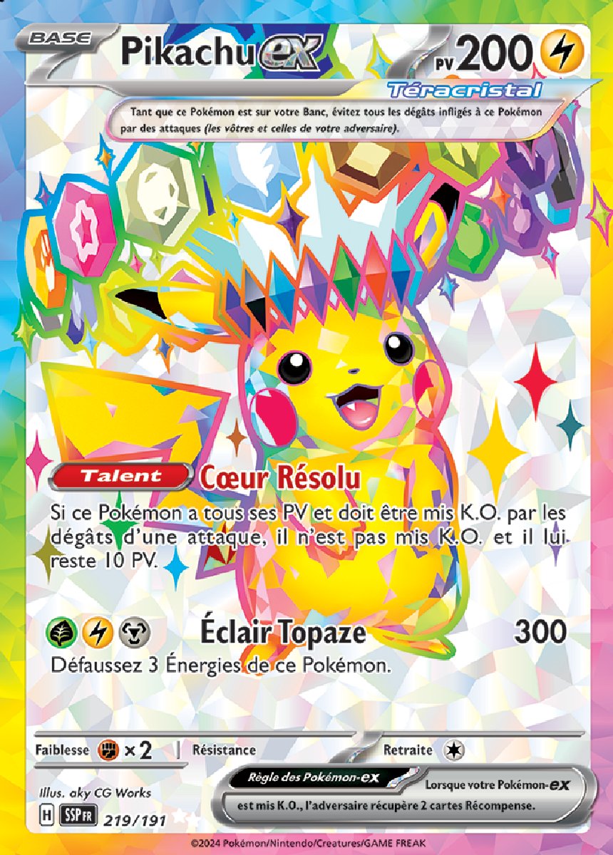 EV08_219/191 Pikachu ex Full Art Ultra Rare