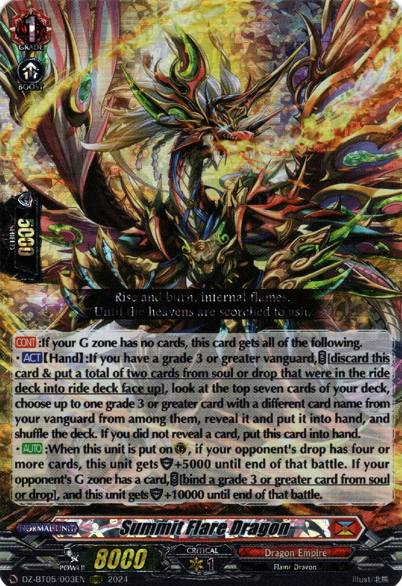 DZ-BT05/003EN Summit Flare Dragon Triple Rare (RRR)