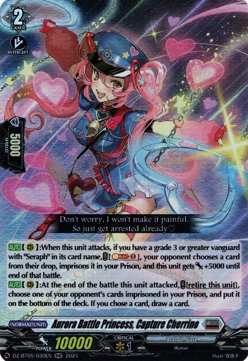 DZ-BT05/030EN Aurora Battle Princess, Capture Cherrino Double Rare (RR)