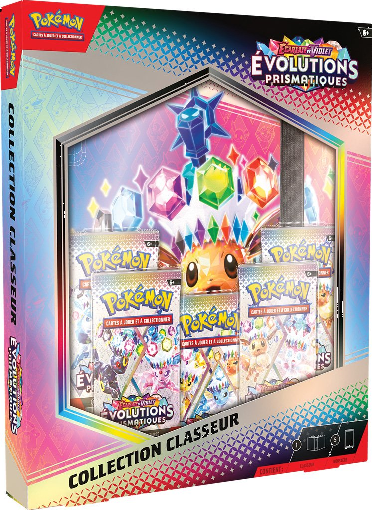 Coffret Pokémon Collection Classeur + 5 Boosters Evolutions Prismatiques